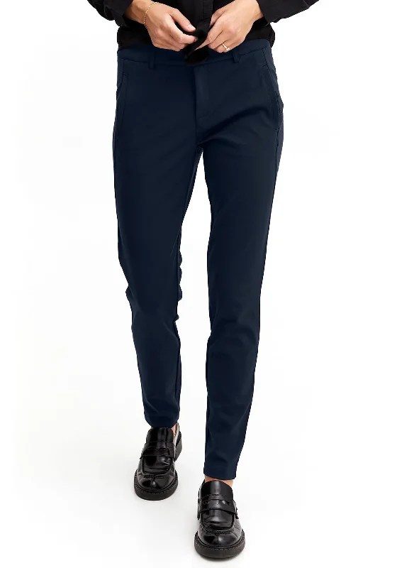 Fransa Tessa Knitted Slim Leg Trouser, Navy Trousers Exclusive Limited