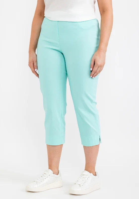 Robell Maire 07 Slim Fit Cropped Trousers, Aqua Trousers Fall Fleece