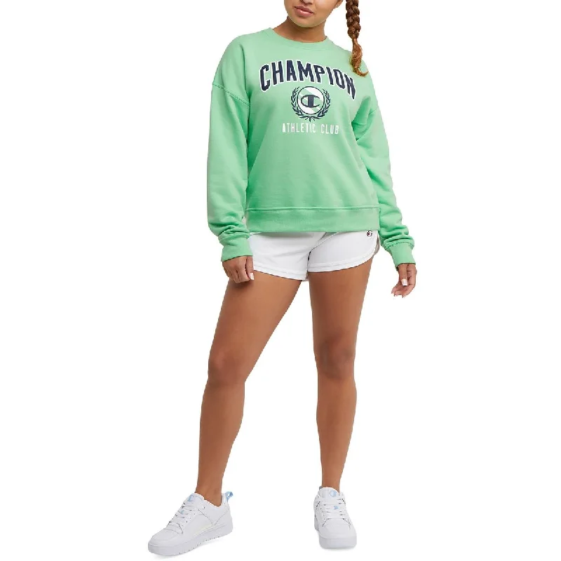 Athletic Club Womens Graphic Crewneck Sweatshirt Hoodie with Embroidery Detailed Premium