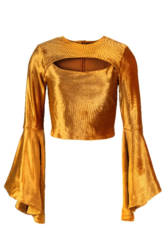 Bronze Velvet Sweater Tailored Straight A-Line