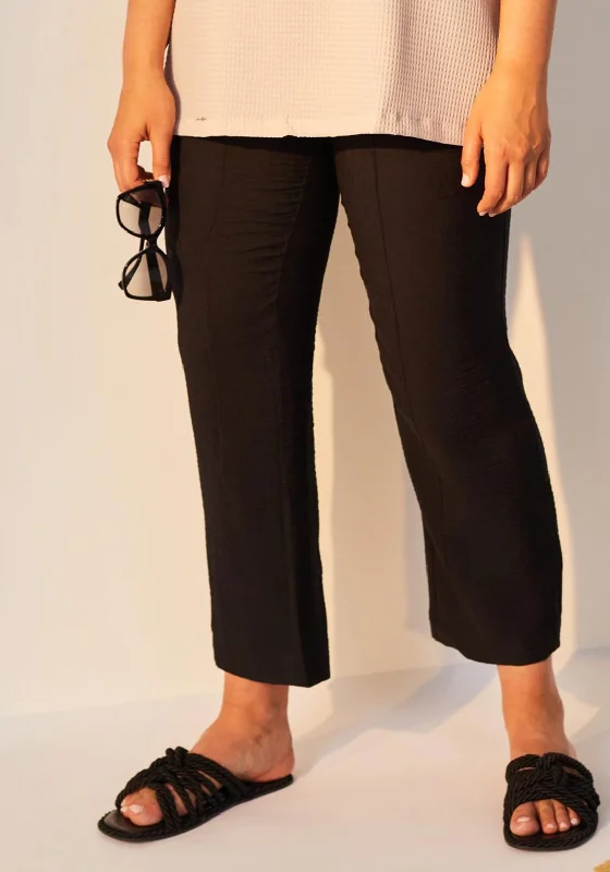 Ora Wide Leg Casual Trousers, Black Trousers Brand Named