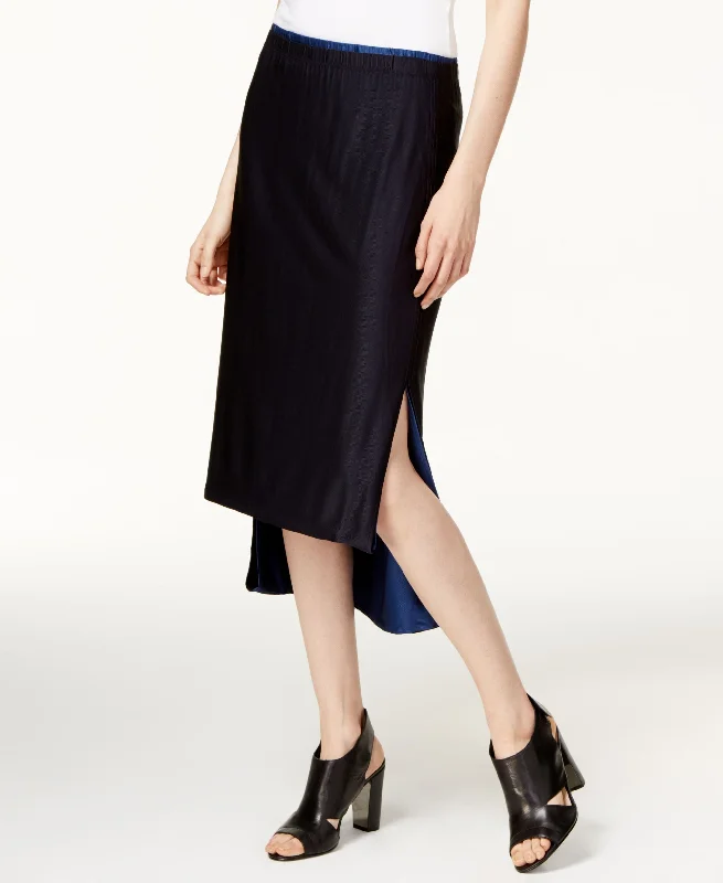 DKNY Reversible High Low Midi Skirt high waist skirt