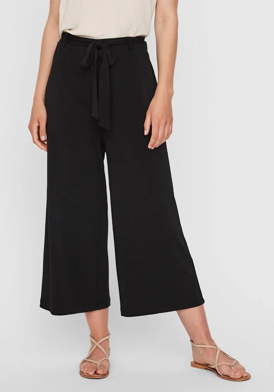 Vero Moda Tie Waist Culotte Trouser, Black Trousers Spring Floral