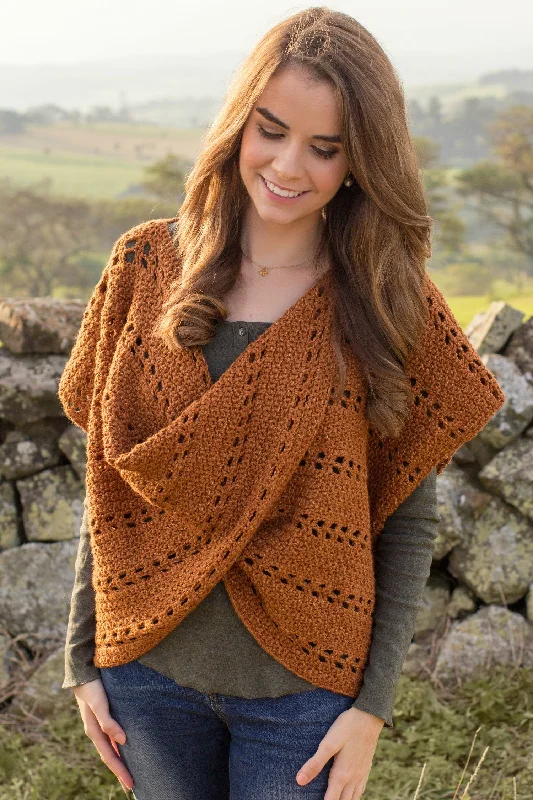 Crochet Kit - Cinnamon Roll Pullover Sweater Hooded Sweater Collared Sweater Shawl Collar