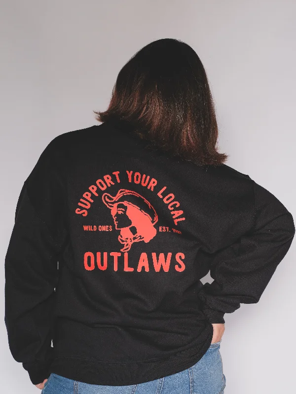 Outlaw Support Sweatshirt Hoodie with Snap Buttons Easy Quick