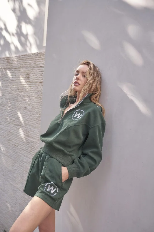 Leisure Half-zip Sweatshirt Hoodie with Lining Warm Insulated
