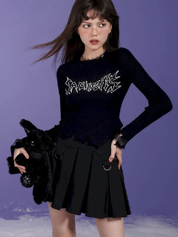 Asymmetric Hole Breaking Bottom Sweater【s0000005050】 Layered Multi-layer Single Layer