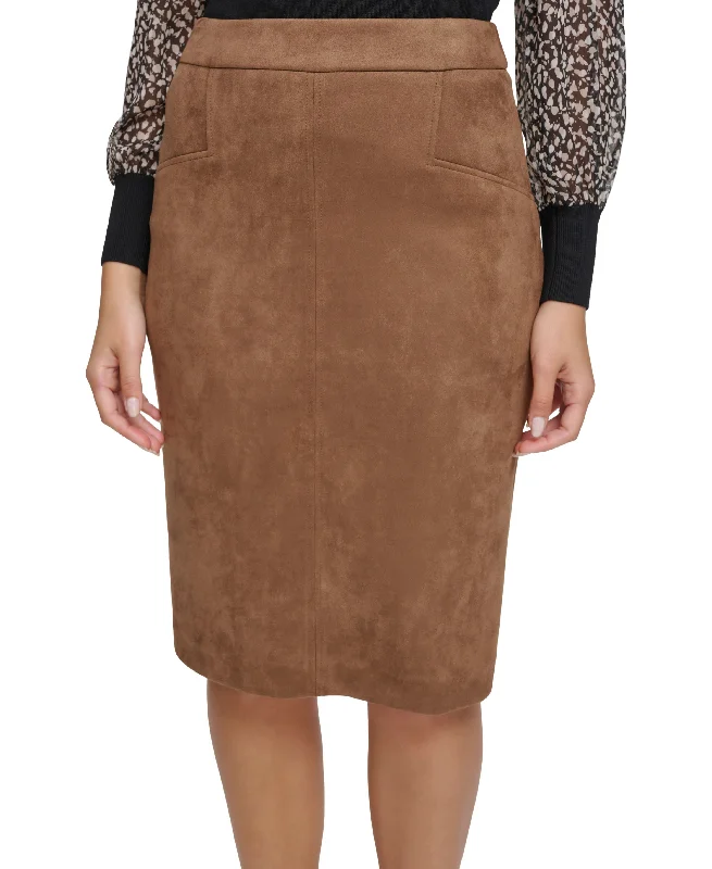 Women's Faux-Suede Pencil Skirt lace skirt delicate