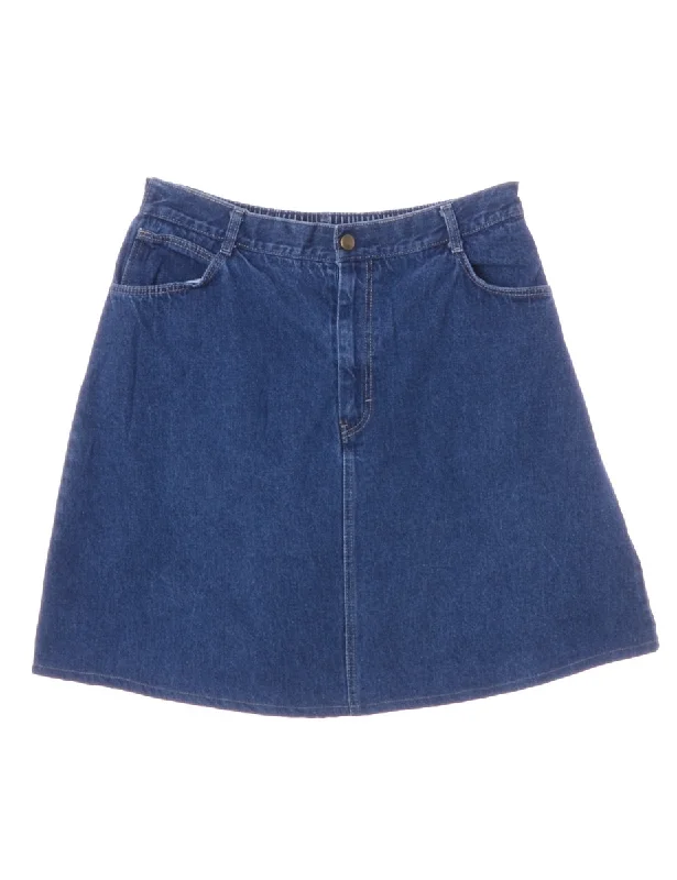 Label Short Denim Skirt relaxed fit skirt