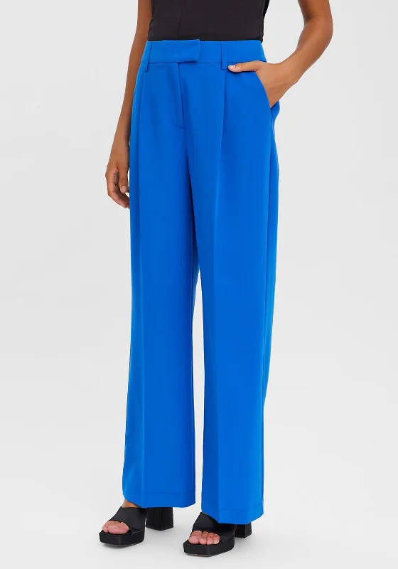 Vero Moda Zelda Wide Leg Trousers, Princess Blue Trousers Running Lightweight