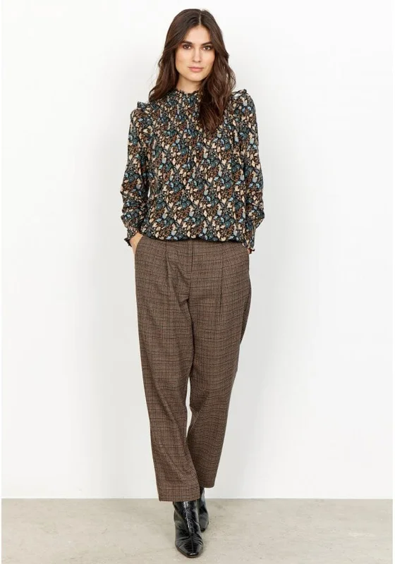 Soyaconcept Gwennie Tapered Trousers, Brown Trousers Vintage Classic