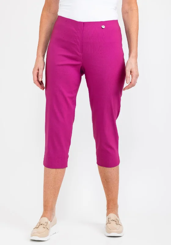 Robell Marie 07 Stretch Crop Trousers, Fuchsia Trousers New Arrival