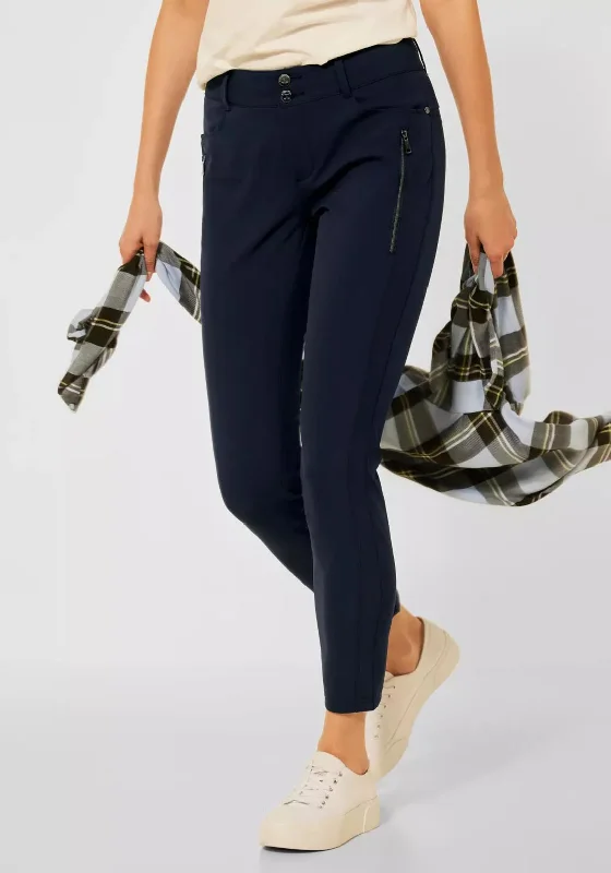 Street One York Stretch Trousers, Navy Trousers Essential Wardrobe