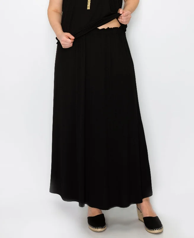 Plus Size Elastic Waist Maxi Skirts pencil skirt chic