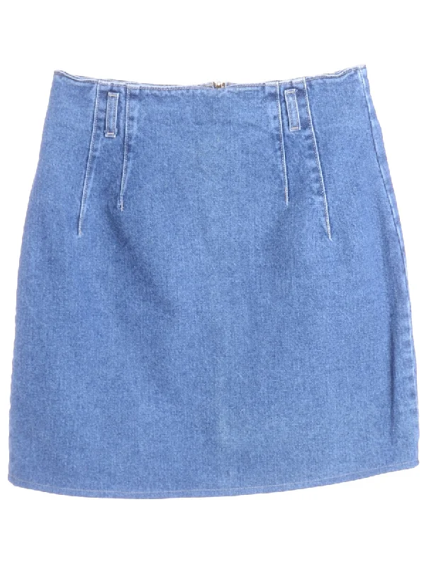 Label Short Denim Skirt mini skirt trendy