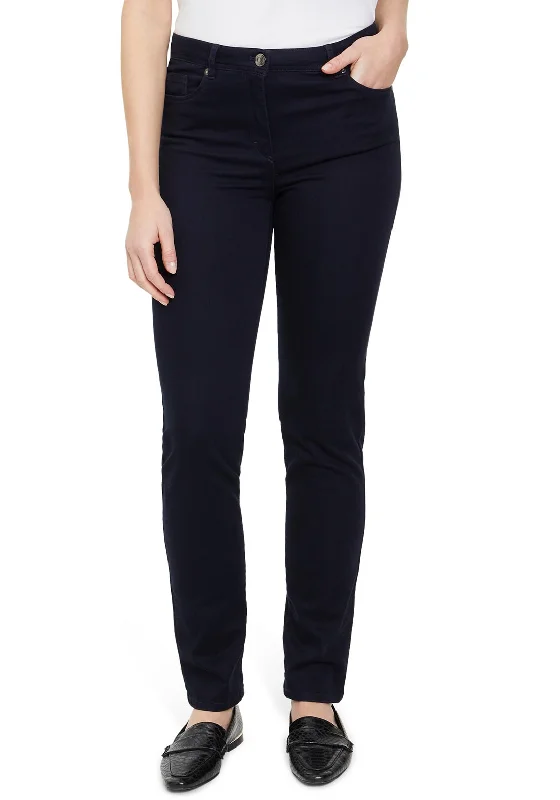 Betty Barclay Rosa Slim Leg Trousers, Navy Trousers Striped Patterned