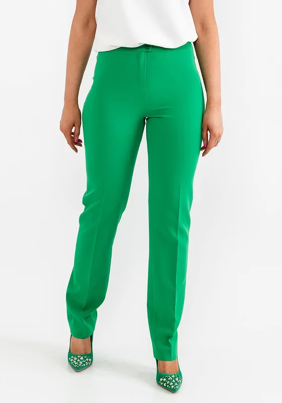 Christina Felix Tailored Slim Leg Trousers, Green Trousers versatile functional