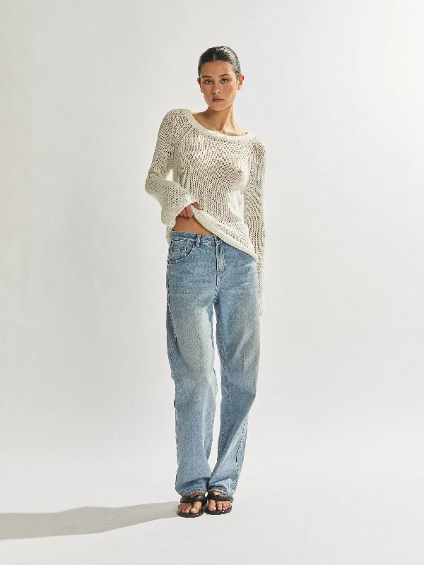 444 Jumper White Turtle Neck Boat Neck Asymmetrical Neck