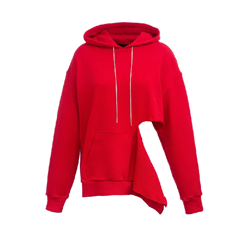 Hoodie Hoodie with Raw Hem Edgy Unfinished