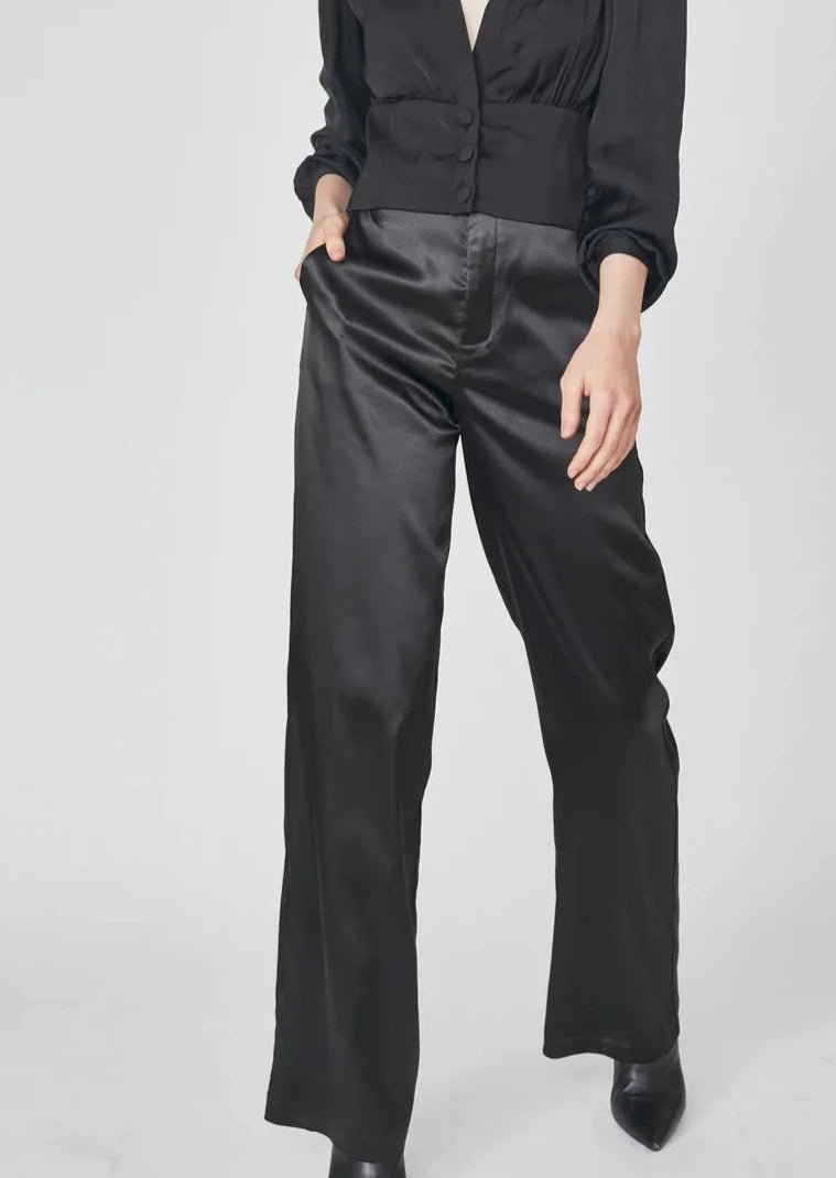 satin trouser pant Trousers Bootcut Casual