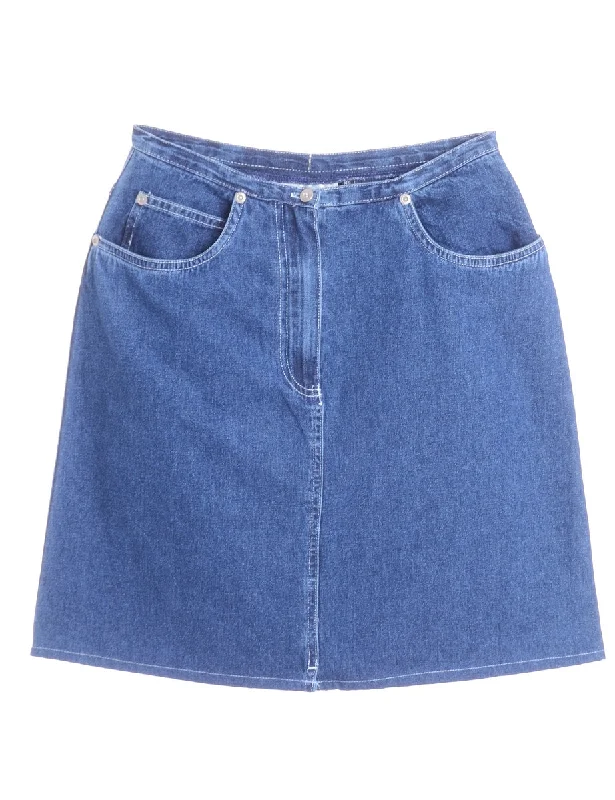 Label Short Denim Skirt vintage skirt charm