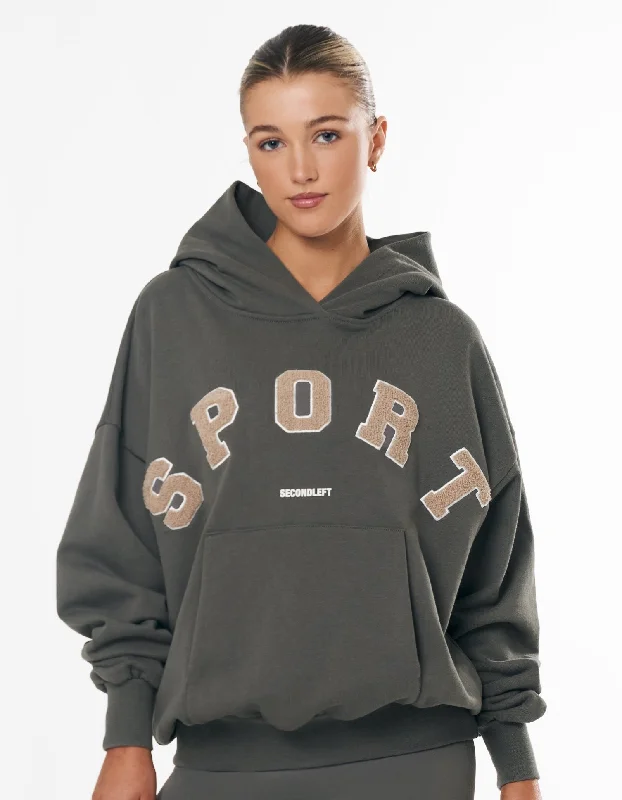Sport Hoodie - Steel Hoodie with Emblem Brand Identity