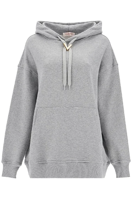 oversized hoodie with hood 5B3MF23M8ST GRIGIO MELANGE Hoodie with Slit Hem Functional Movement