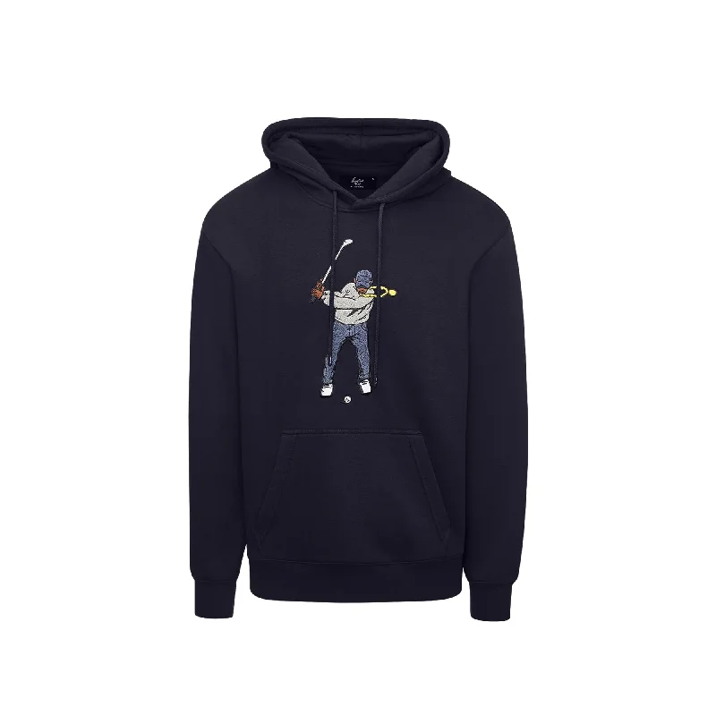 Eastside Golf Mens Core Fleece Swingman Hoodie Hoodie with Hem Embroidery Detailed Premium