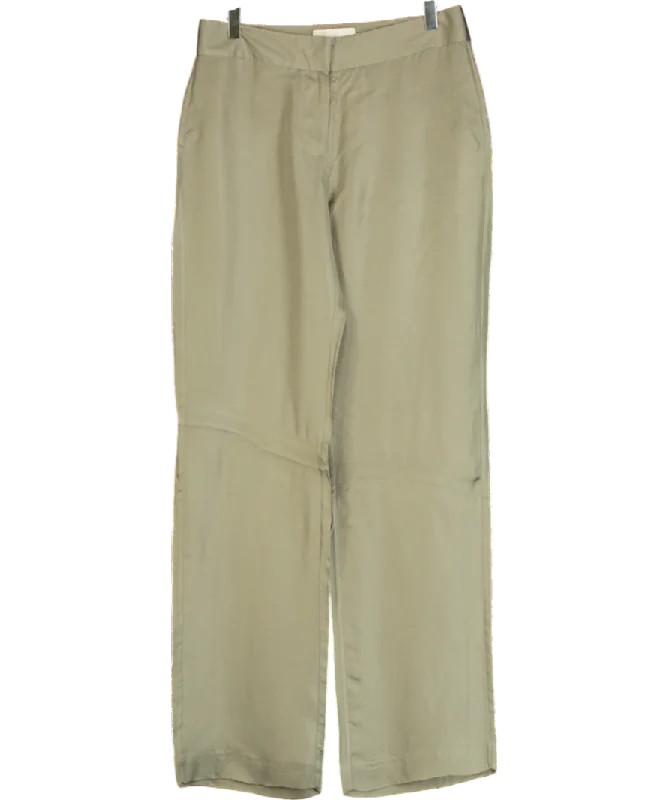 St Agni Green Satin Trouser UK S Trousers Winter Warm