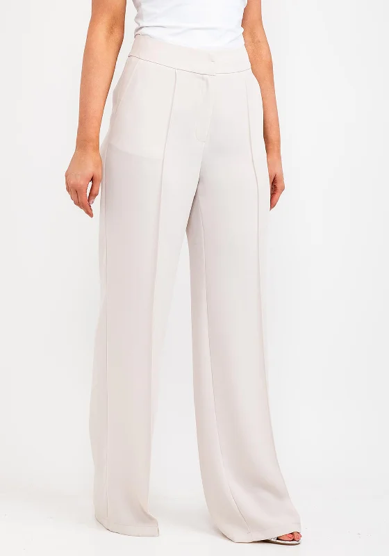 Kameya Wide Leg Trousers, Stone Trousers Summer Linen