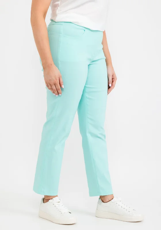 Robell Bella 09 Slim Cropped Trousers, Aqua Trousers Ceremony Elegant