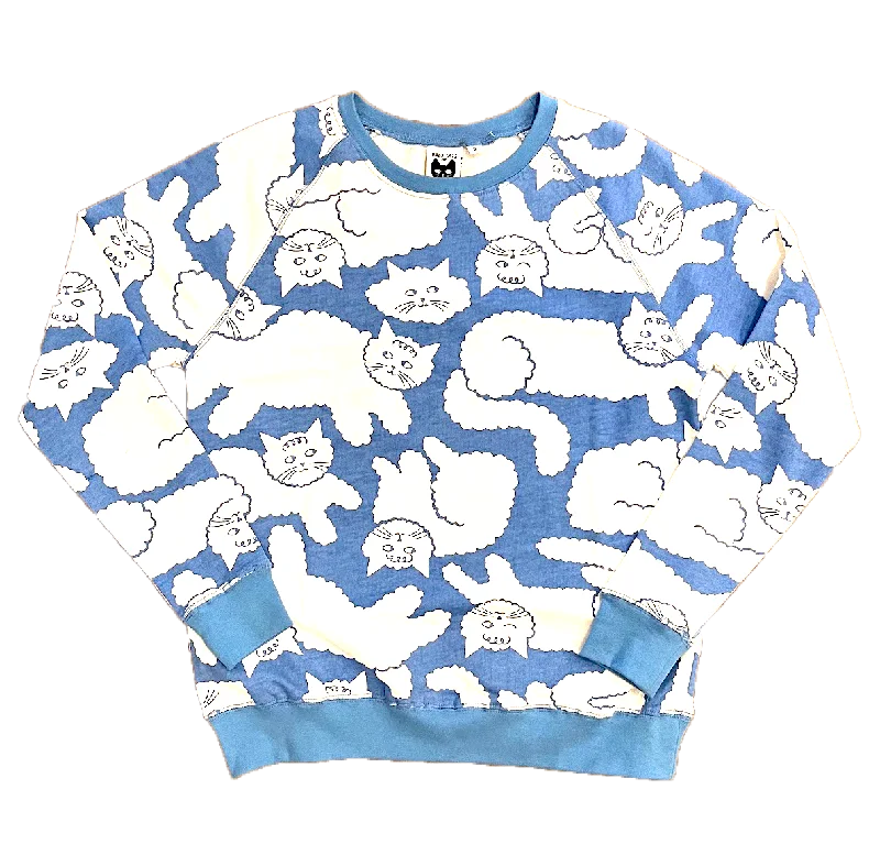 Cloud Cat Sweatshirt Hoodie with Double Zipper Versatile Adjustable