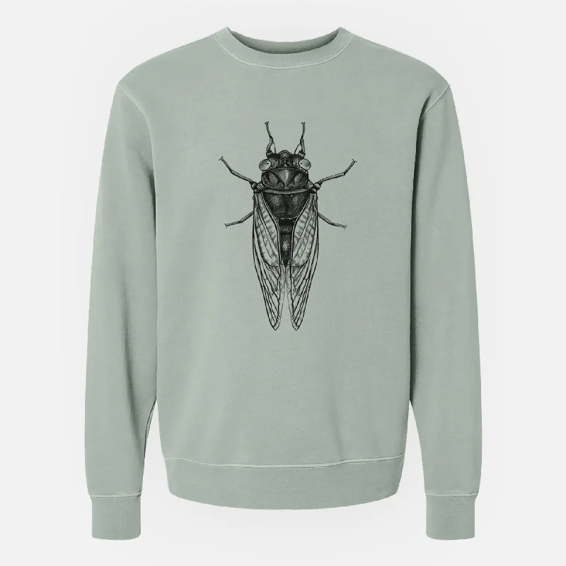 Pharoh Cicada - Magicicada septendecim - Unisex Pigment Dyed Crew Sweatshirt Hoodie with Hem Drawcord Adjustable Customizable