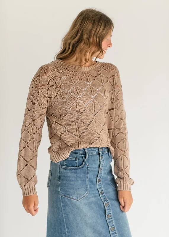 Rossio Pullover Diamond Knit Sweater - FINAL SALE Cotton Fabric Linen Fabric Terry Fabric
