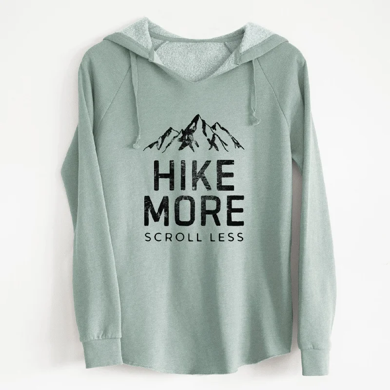 Hike More - Scroll Less - Cali Wave Hooded Sweatshirt Hoodie with Hem Fringe Bohemian Relaxed