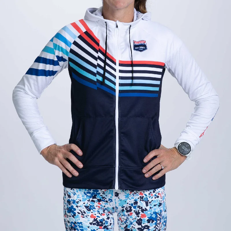 Womens LTD Run Thermo Hoodie - Cote d'Azur Hoodie with Rolled Sleeves Casual Relaxed