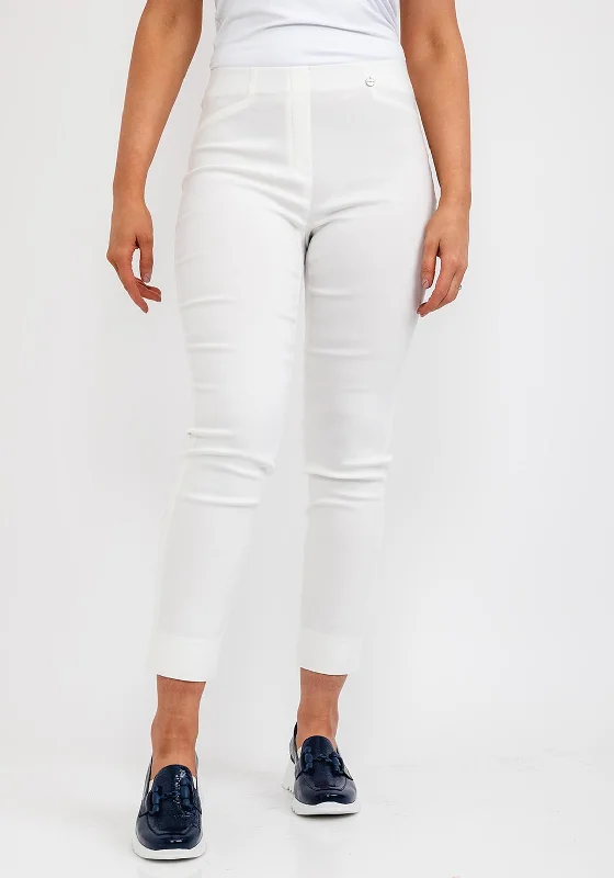 Robell Rose 09 Super Slim Trousers, Off White Trousers Trousers Formal