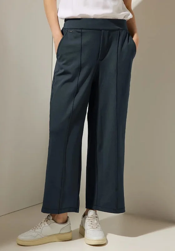 Street One High Waist Culotte Trouser, Cool Vintage Green Trousers Party Sparkling