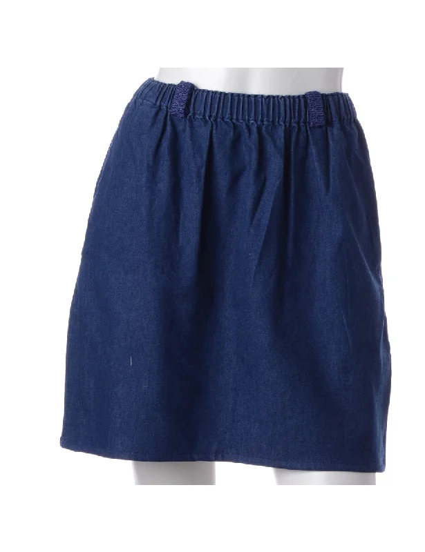 Label Short Denim Skirt cashmere skirt fine