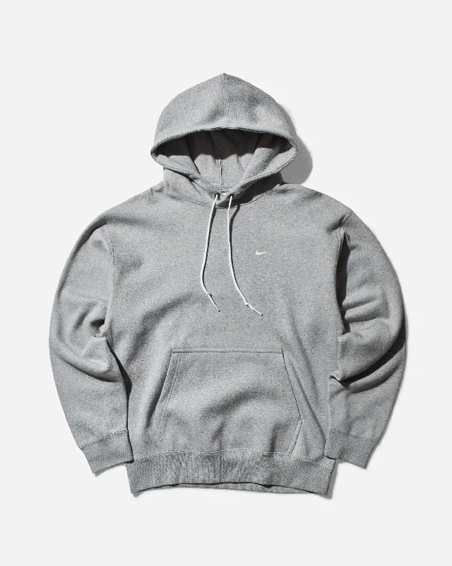 Men's Solo Swoosh Hooded Sweatshirt Dark Grey Heather Hoodie with Bell Sleeves Flared Feminine