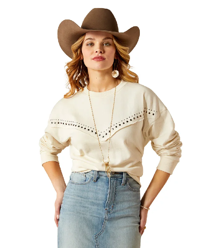Women's Moonstone Sweatshirt Hoodie with Distressed Vintage Worn
