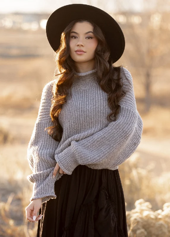 Kenzie Sweater in Heather Gray Stretchy Elastic Breathable