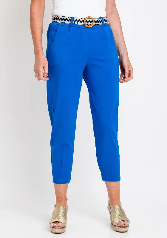 The Serafina Collection One Size Slim Crop Trouser, Royal Blue Trousers Fleece Cozy