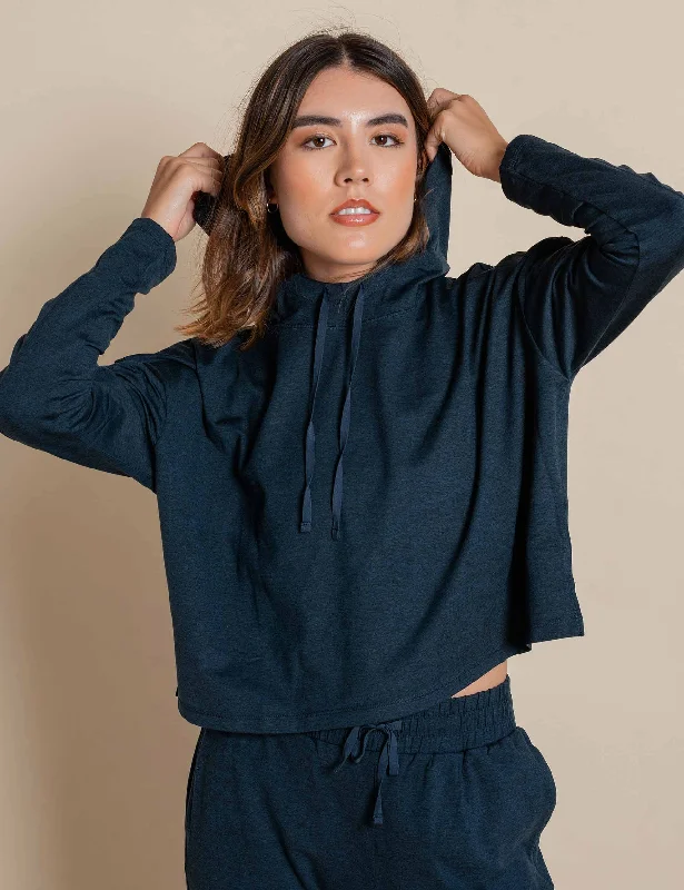 ReSet Hoodie - Midnight Hoodie with Front Slit Layering Stylish