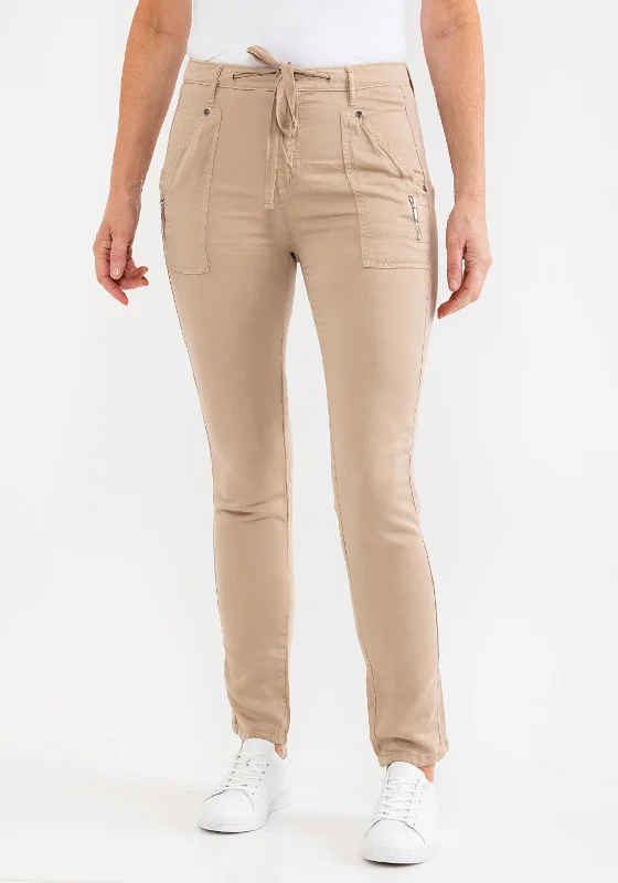 Costamani Causal Cargo Style Trousers, Sand Trousers sophisticated sleek