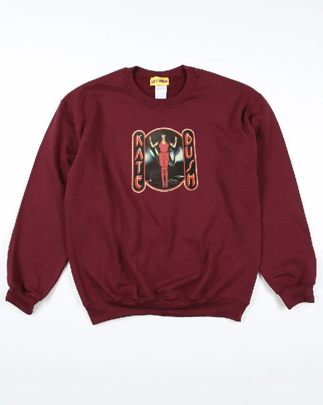 Vintage 70s K Bush Transfer Sweatshirt Hoodie with Set-In Sleeves Structured Classic
