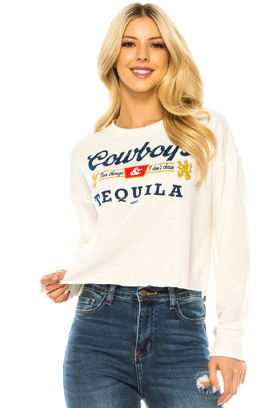 TWO THINGS I DON'T CHASE CROP SWEATSHIRT Hoodie with Toggle Buttons Decorative Unique