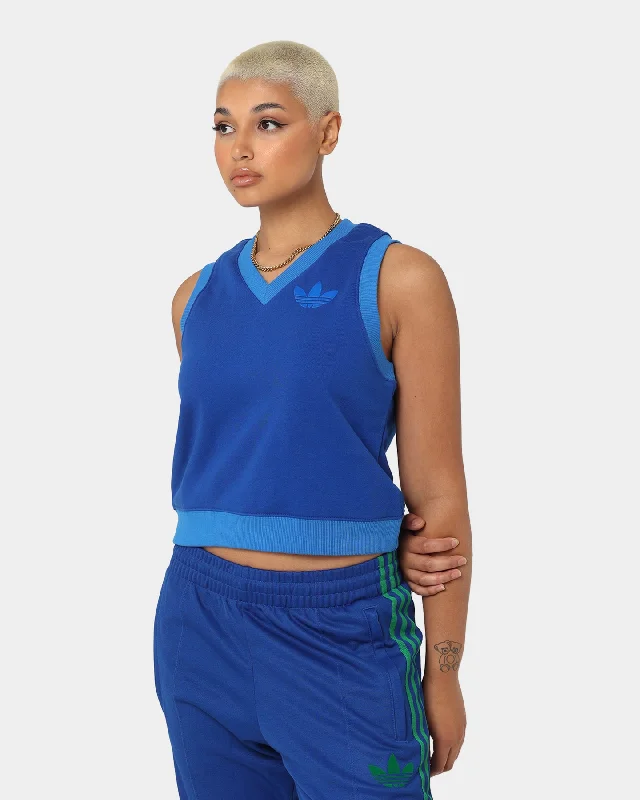 Adidas Adicolor Women's Sweater Vest Collegiate Royal Terry Blend Velvet Blend Canvas Blend