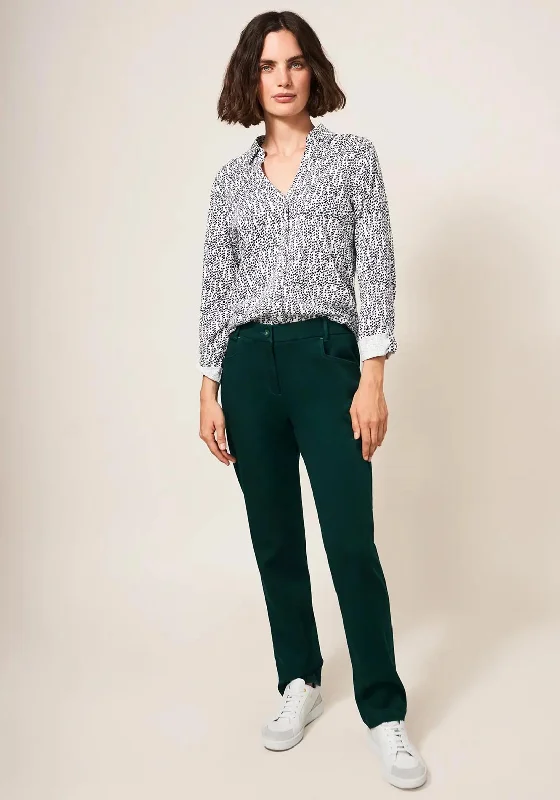 White Stuff Sienna Stretch Trousers, Dark Green Trousers New Arrival