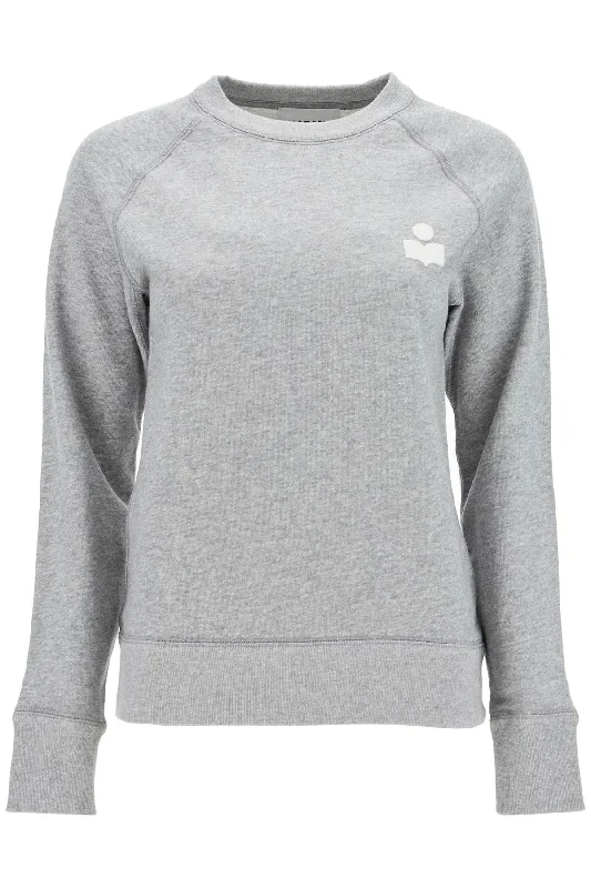 milla cotton sweatshirt with round neck SW0004FA A1M07E GREY/WHITE Hoodie with Bell Sleeves Flared Feminine